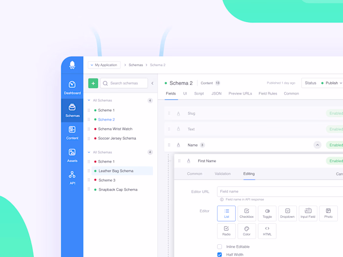 Squidex - Product Design (UX & UI) for a Headless CMS