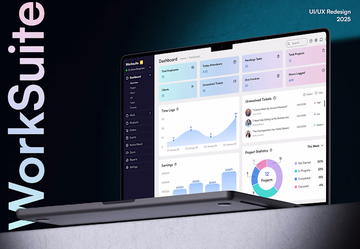 Worksuite | Dashboard redesign | SAAS