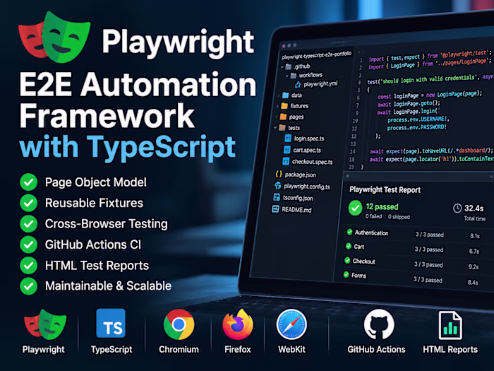 Playwright E2E Test Automation Framework with TypeScript