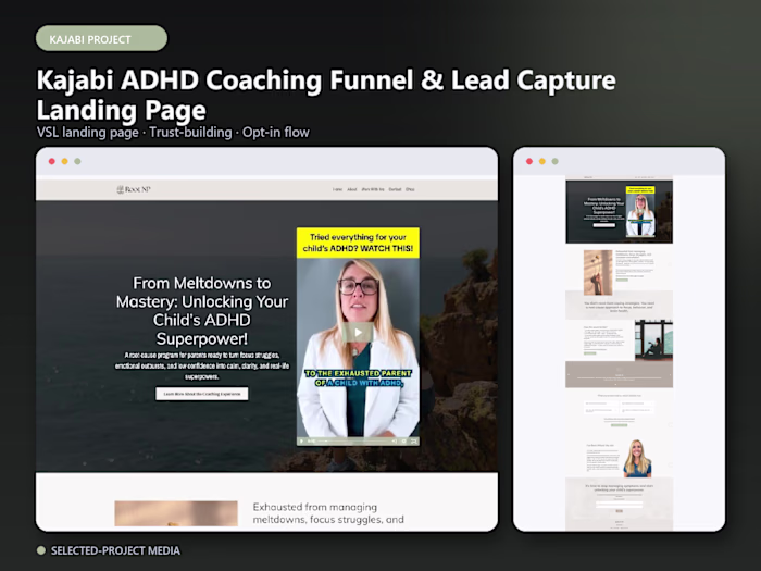 Kajabi ADHD Coaching Funnel & Lead Capture Landing Page