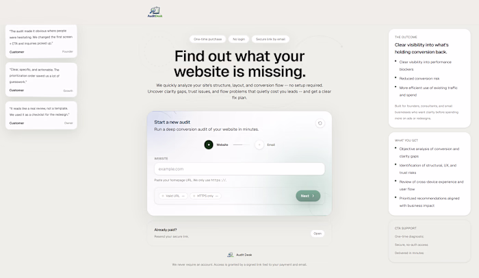 Audit Desk - a tool