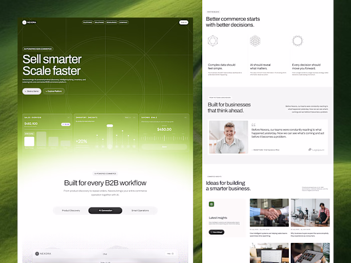 Nexora - AI-Powered B2B E-Commerce Landing Page