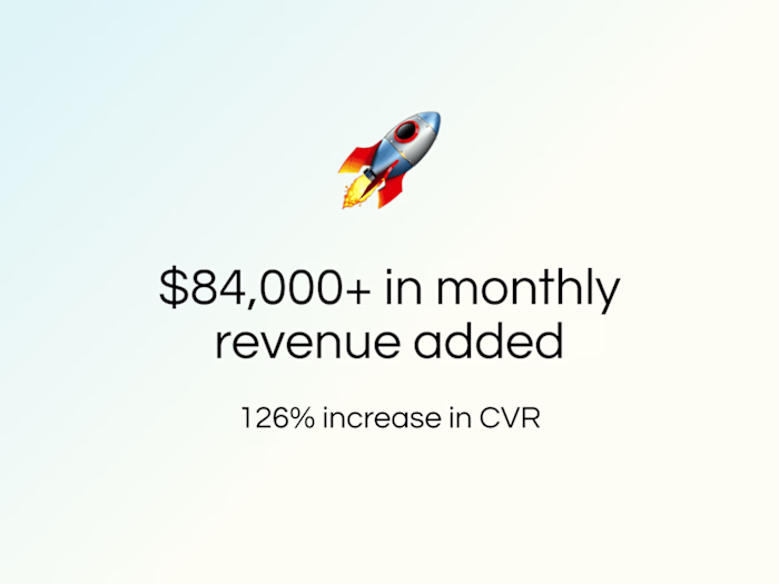 $84,000+ in monthly revenue and increased CVR by 126%
