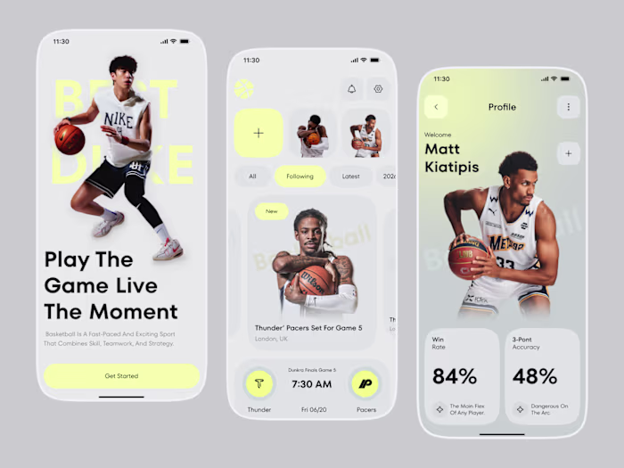 Basketball Tracking App Ui Design