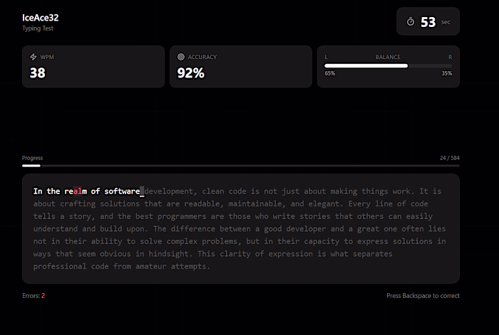 Typing Speed Test Web App