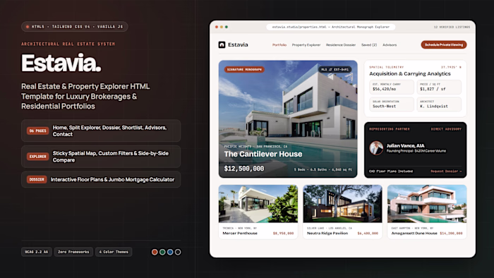 Estavia — Real Estate & Property Explorer (Concept Template)