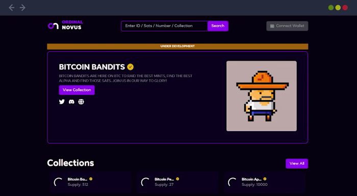 OrdinalNovus — Bitcoin Ordinals marketplace