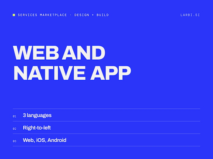 Two-sided marketplace: web, iOS and Android