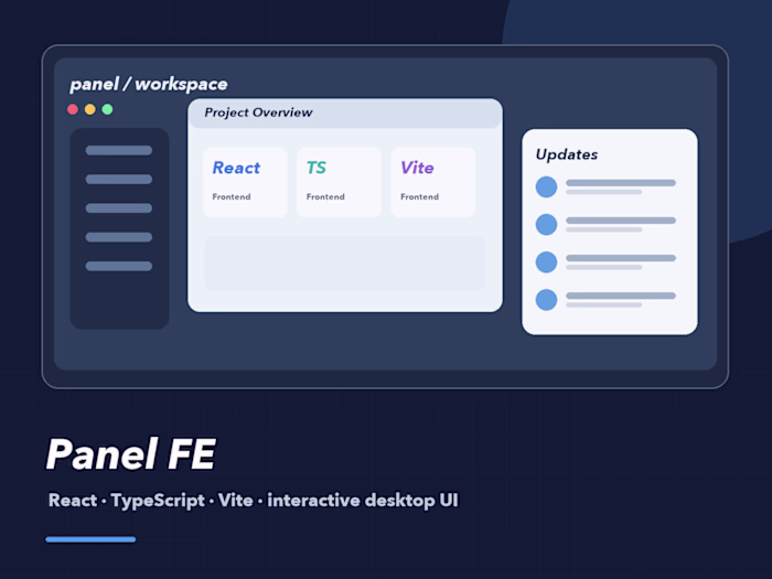 Panel FE — Desktop-style React Web App