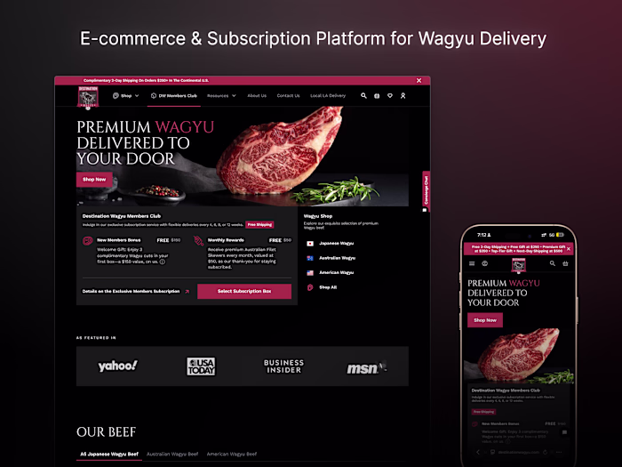 E-commerce Website Design for Premium Meat Brand