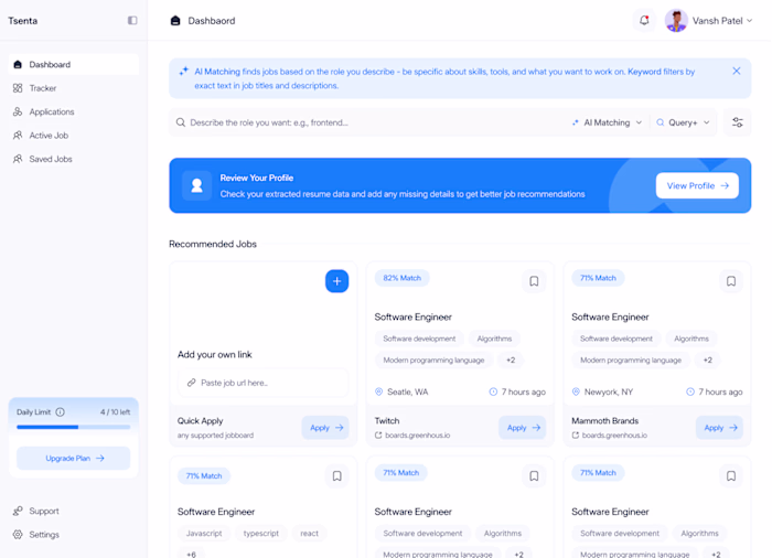 Designed the web application experience