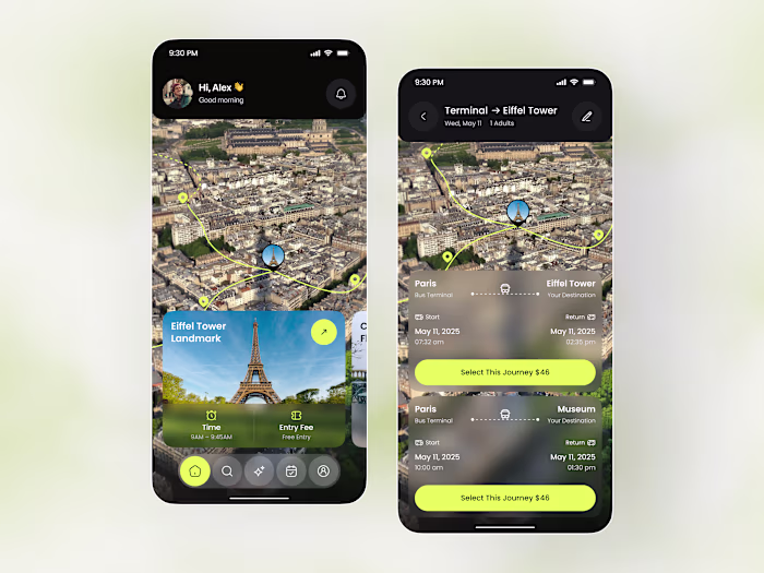 AI Travel App UI