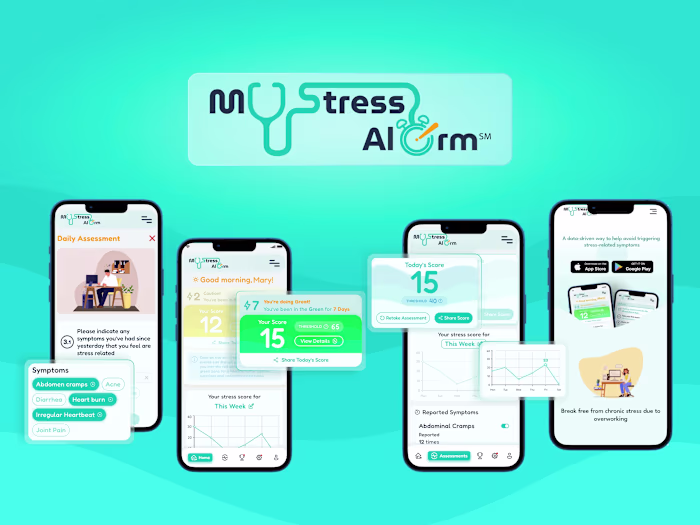 MyStressAlarm Branding and Mobile App Design
