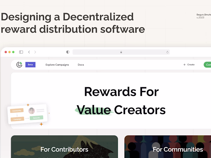 End-to-End Design of CommonValue Web Experience