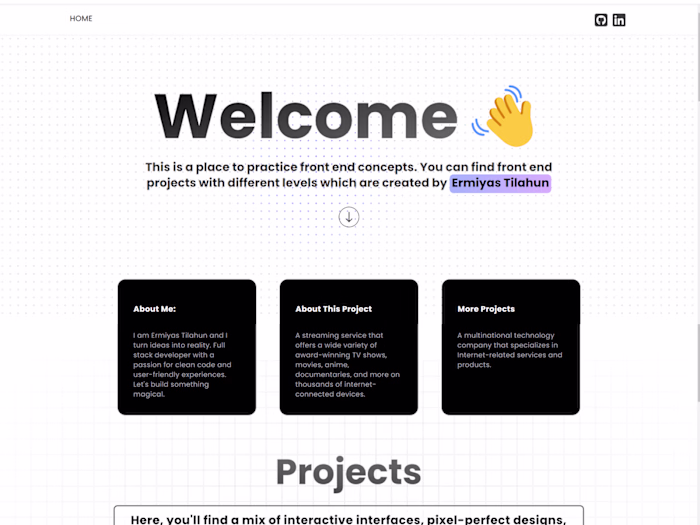 Front-end practicing site