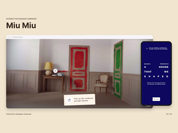 Miu Miu — Immersive Campaign Recreation Study