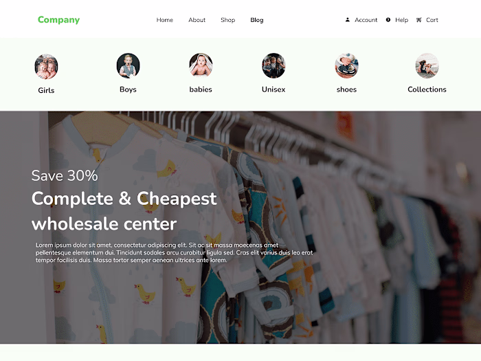 Re-design an Ecommerce store for Kids