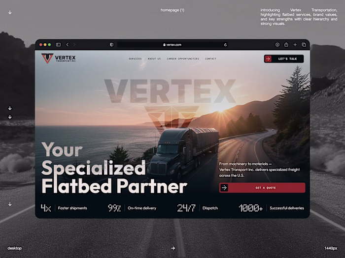 Vertex - Custom Logistics Website