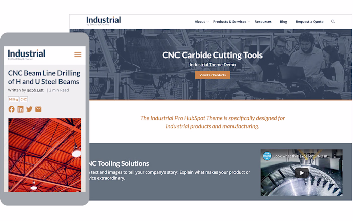 B2B Industrial HubSpot Theme Design & Development