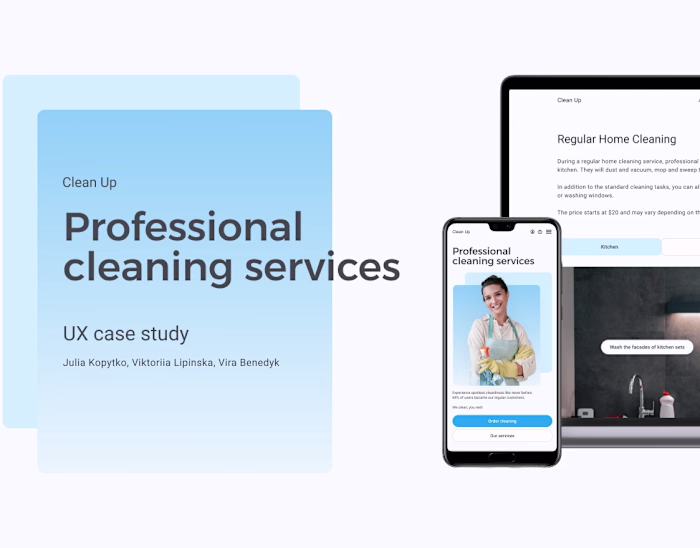 Professional cleaning services | UX UI case study
