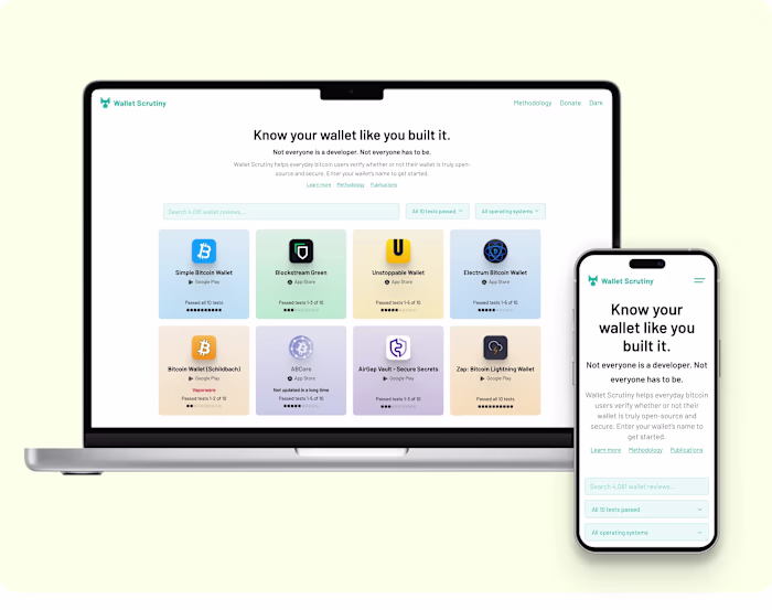 UX Audit and Research of Wallet Scrutiny 