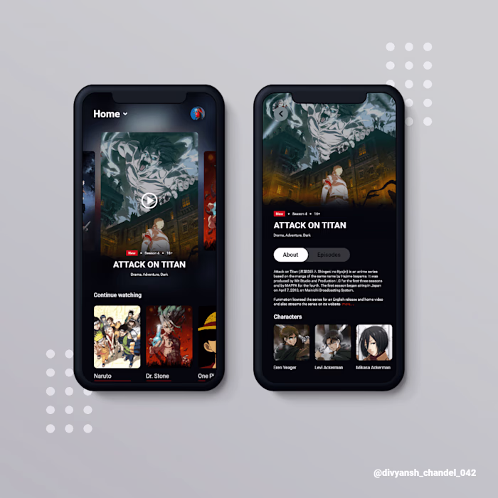 Anime Streaming App Concept