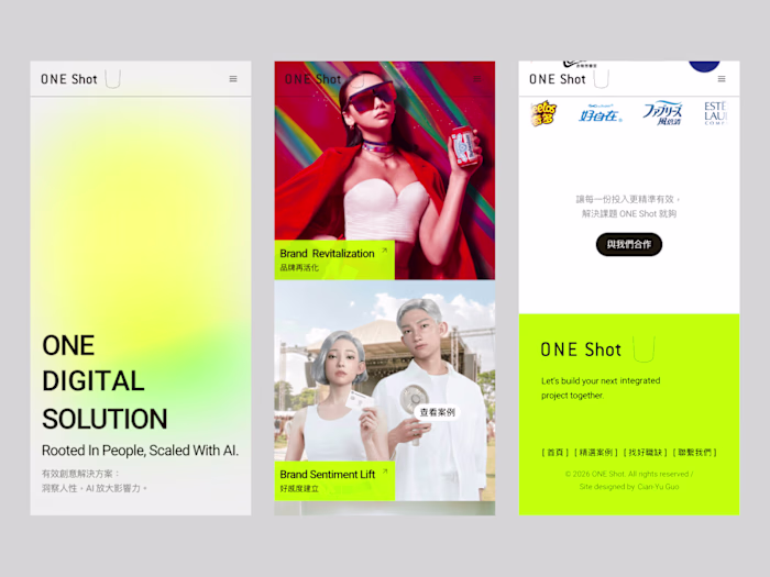 Framer Website Redesign for ONE Shot Agency