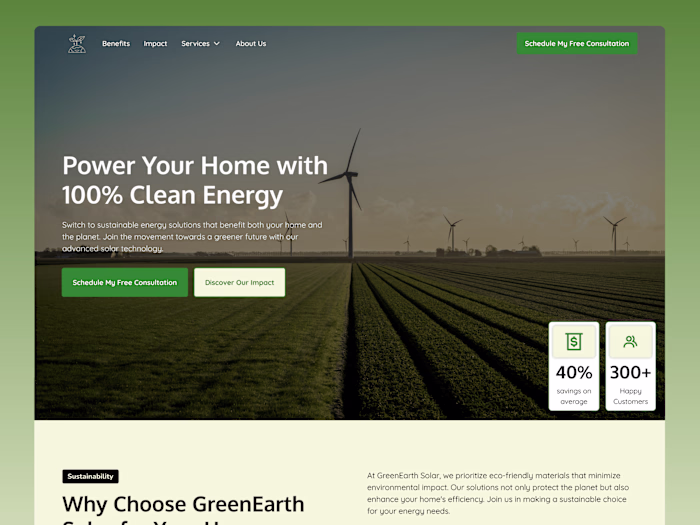 GreenEarth Solar 🌎 | Solar Website Design 