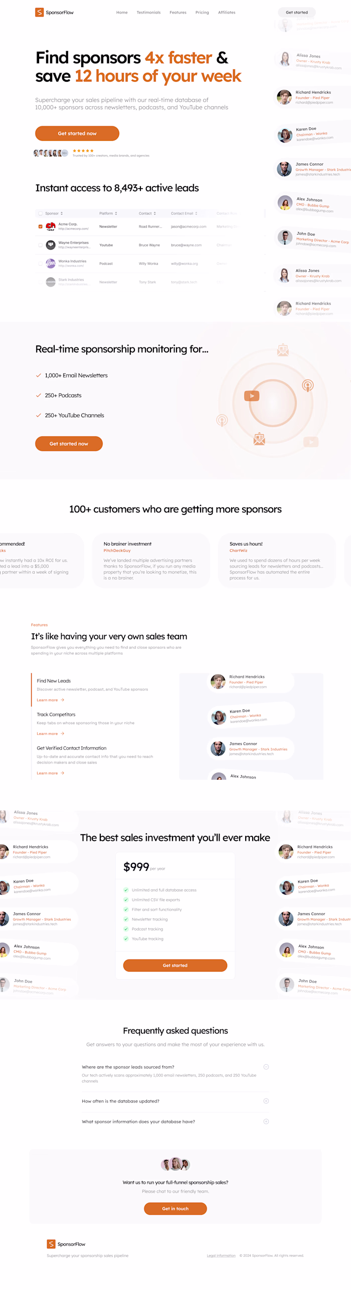 SponsorFlow - Landing page