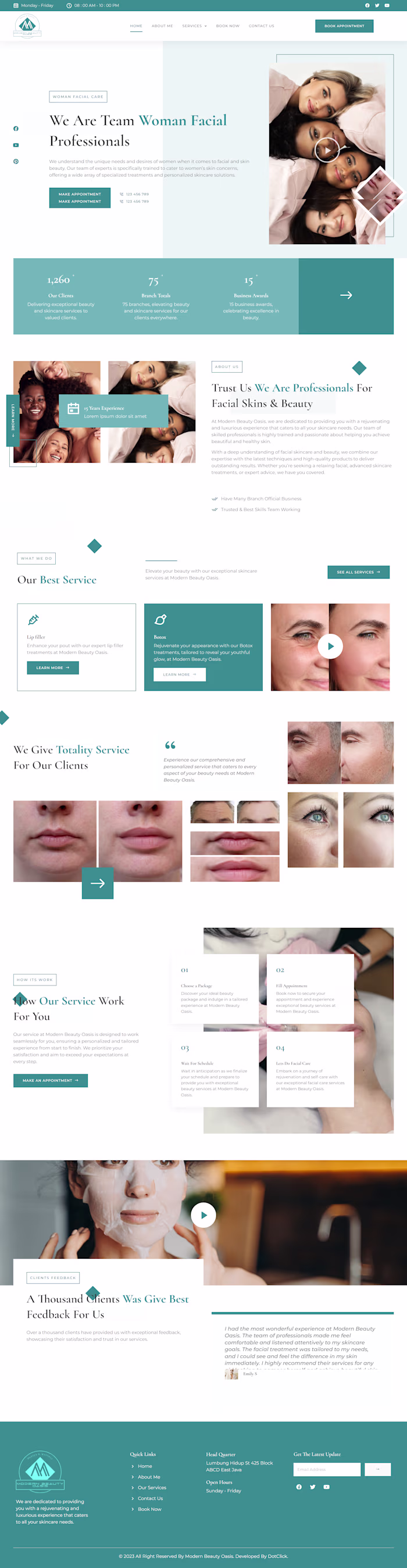 Professional Skincare or Cosmetic Brand Website Design