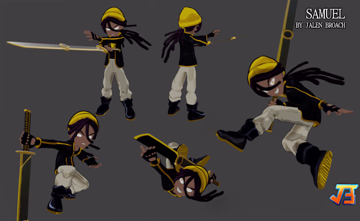 Samuel Character Design + 3D Model