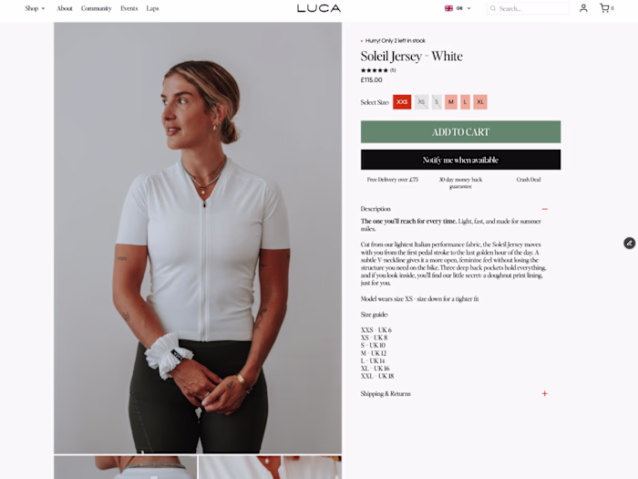 LUCA: a Framer storefront connected to Shopify