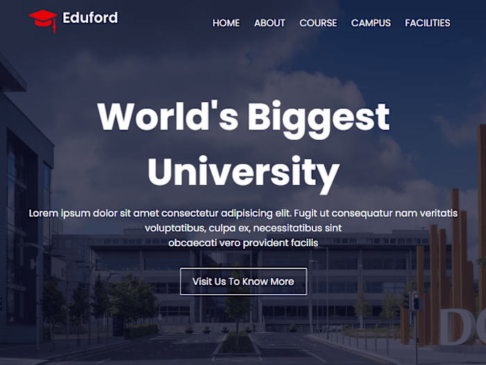 Responsive University Website with beautiful effects