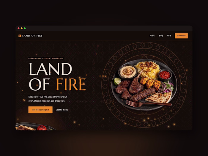 Land of Fire, a pre-opening site for an Azerbaijani kitchen