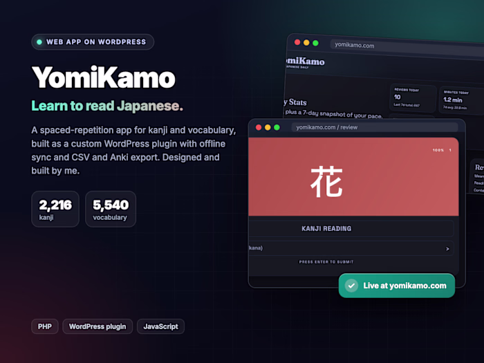 YomiKamo: Japanese reading app built on WordPress