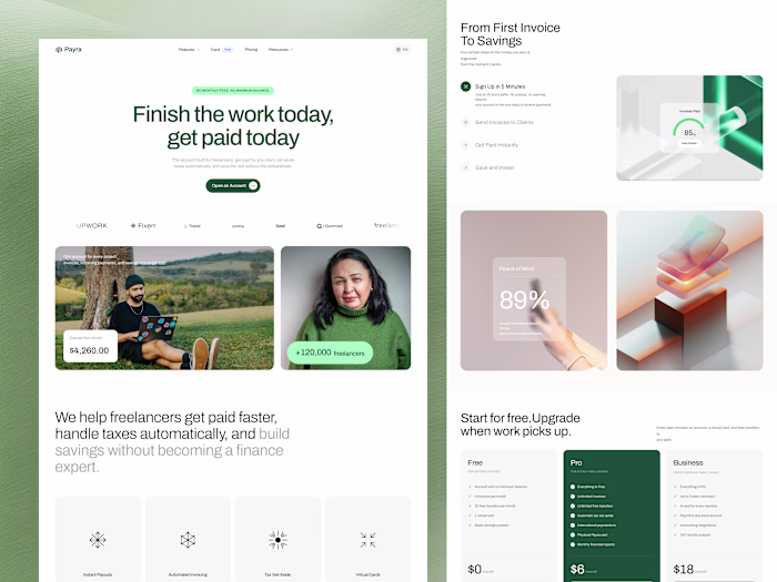 Payra - Fintech Landing Page Design