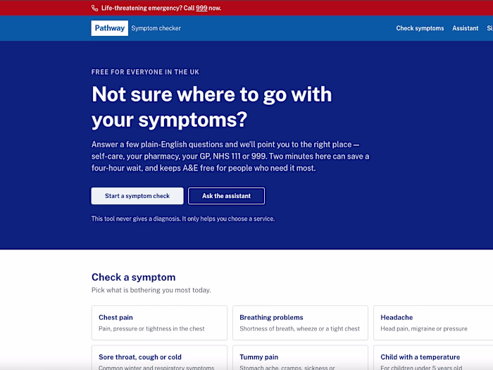 Pathway — free NHS symptom checker