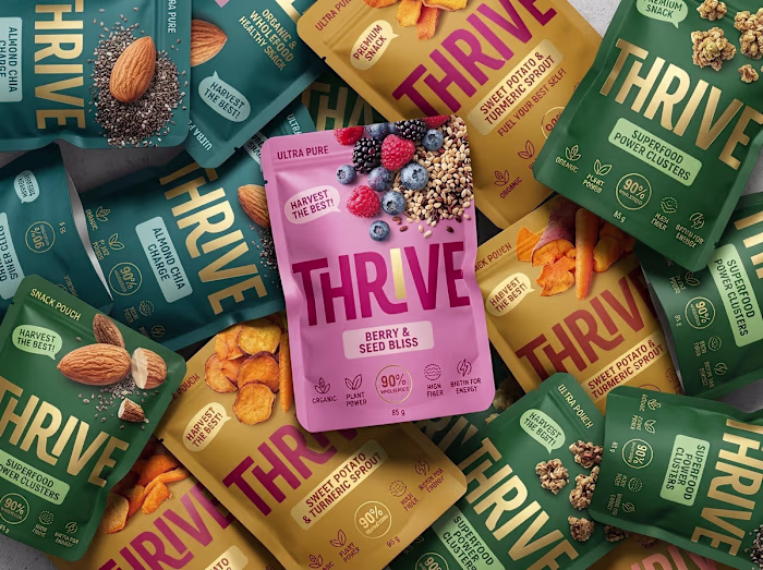 Thrive™ — Superfood Snack Packaging & Brand Identity