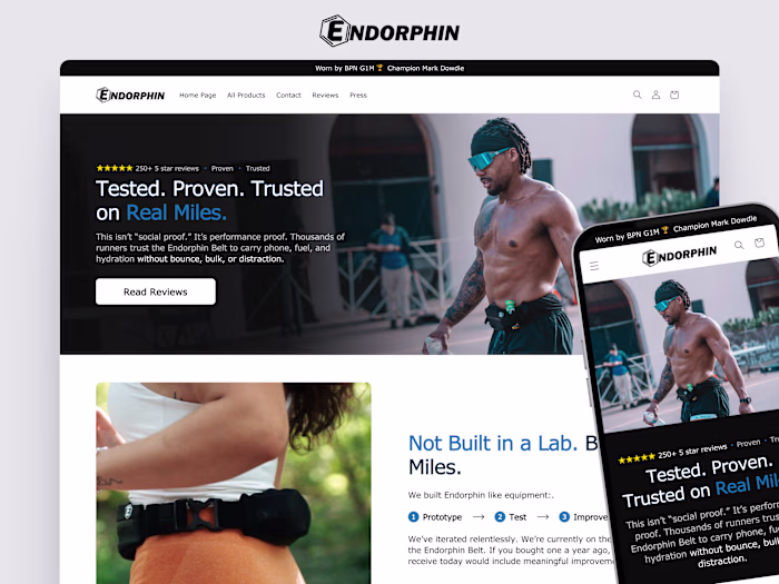 Reviews Page Redesign for Endorphin Belt