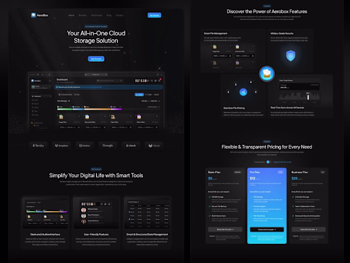 Aerobox Cloud Storage UI Design