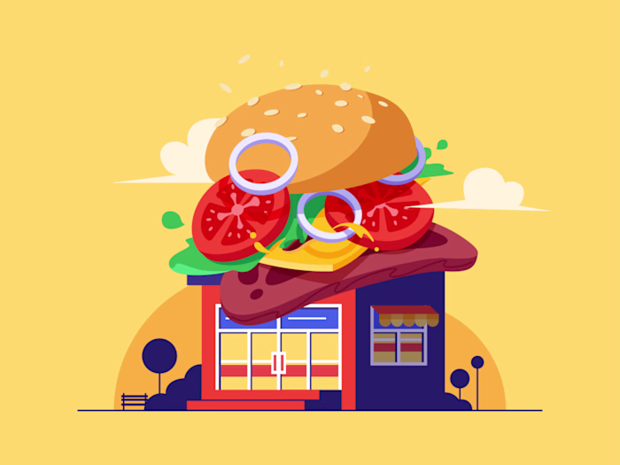Burger Shop Illustration