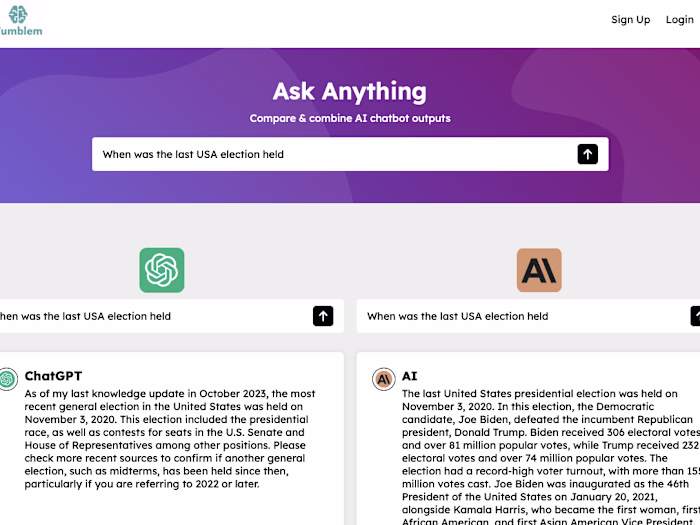 Real-Time LLM Comparison Website