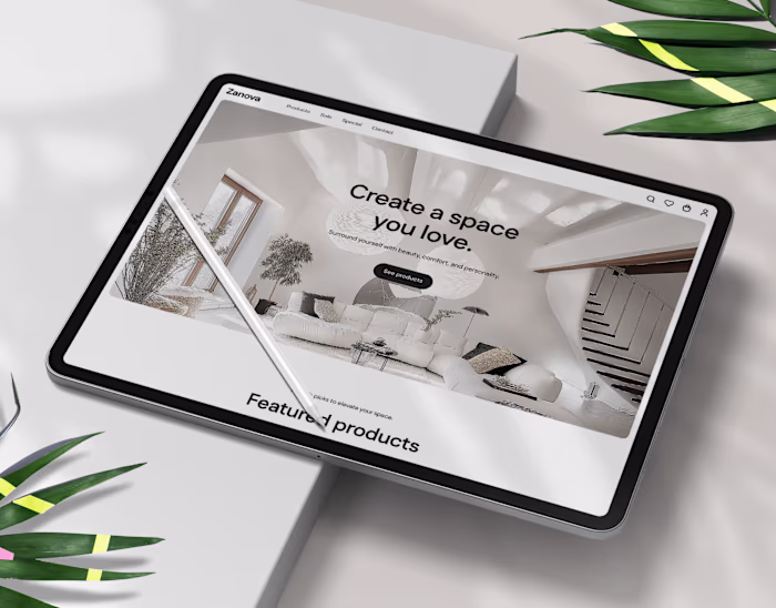 Zanova. Furniture and accessories. Ecommerce.