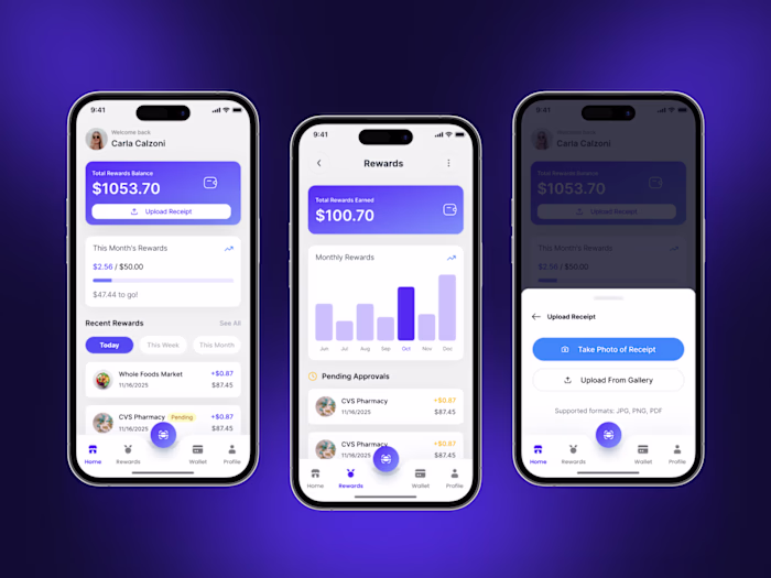 Rewards & Cashback Mobile App UI Design | Fintech Loyalty App