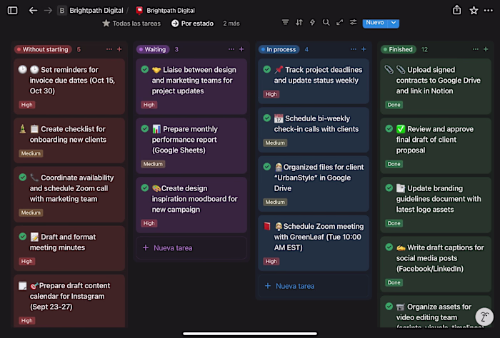 I built an organized Notion workspace to manage clients, tas...