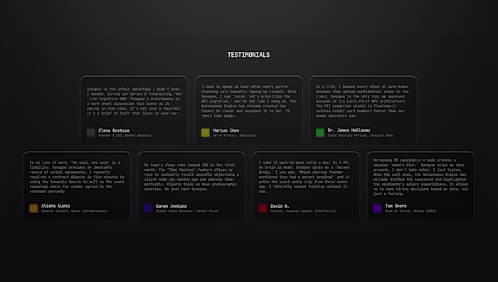how is this testimonials section