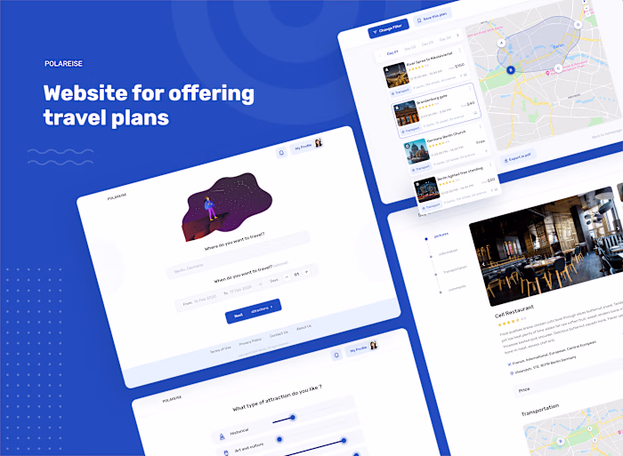 Website for receiving travel plans