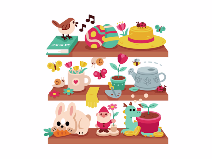 Lion & Lamb illustrations (Spring Shelf)