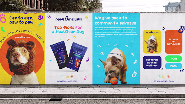 Pawsome Labs — Brand Identity & Packaging Design