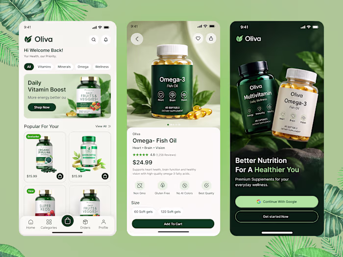 Supplements E-commerce Mobile App